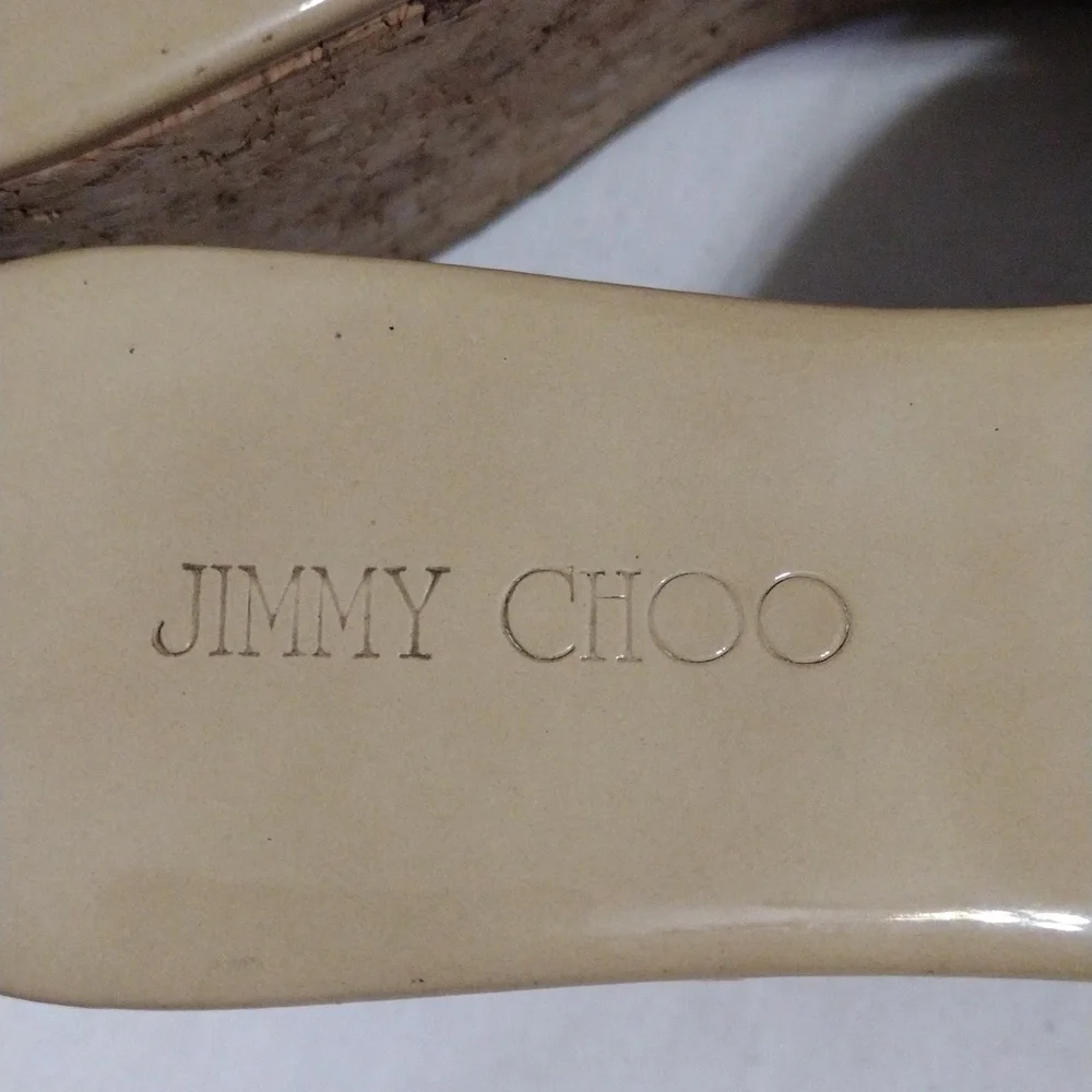 Jimmy Choo Prima Cork Wedge Platform Sandals 36.5 / 5.5 Designer Luxury Shoes